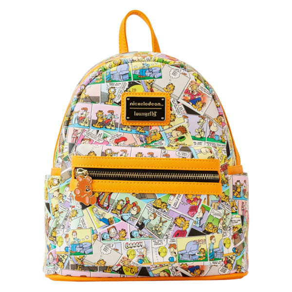 Nickelodeon Classic Comic Character Face Garfield Zippered Mini Backpack  Bag Orange