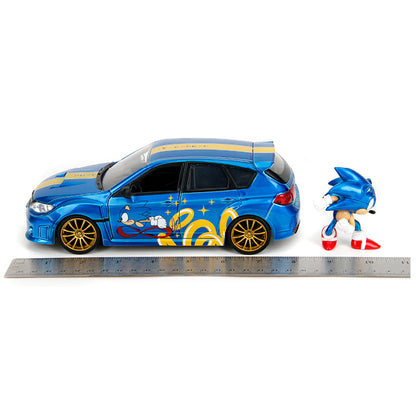 Sonic - Subaru STI with Sonic Figure 1:24 Scale Diecast Vehicle