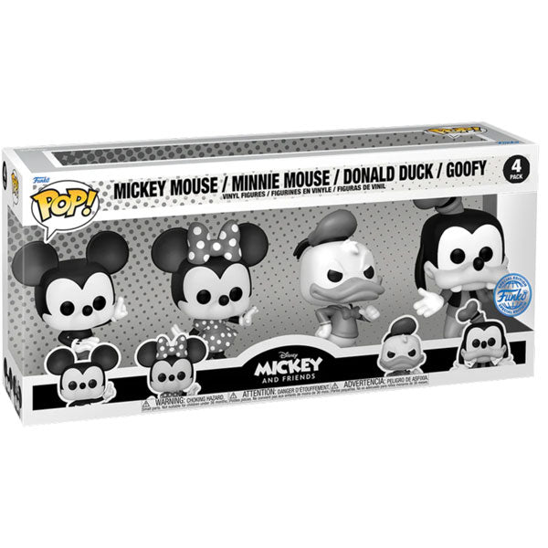 Disney - Mickey and Friends (Black & White) Pop! Vinyl 4-Pack