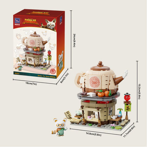 Image of Kung Fu Panda - Shifu's Tea Stall Mini Street View Building Block Construction Set (335 Pieces)