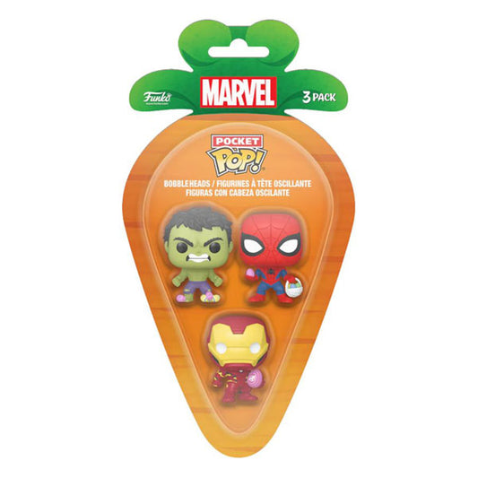 Marvel Comics - Spider-Man, Iron Man & Hulk Carrot Pocket Pop! 3-Pack