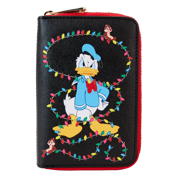 Loungefly - Disney - Mickey and Friends Christmas Light Decorations Glow in the Dark Zip Around Wallet