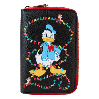 Loungefly - Disney - Mickey and Friends Christmas Light Decorations Glow in the Dark Zip Around Wallet