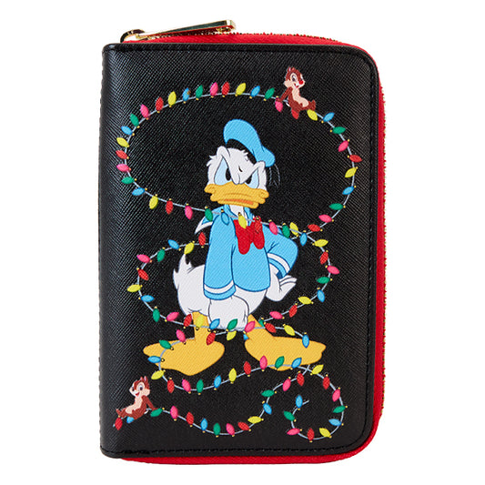 Loungefly - Disney - Mickey and Friends Christmas Light Decorations Glow in the Dark Zip Around Wallet