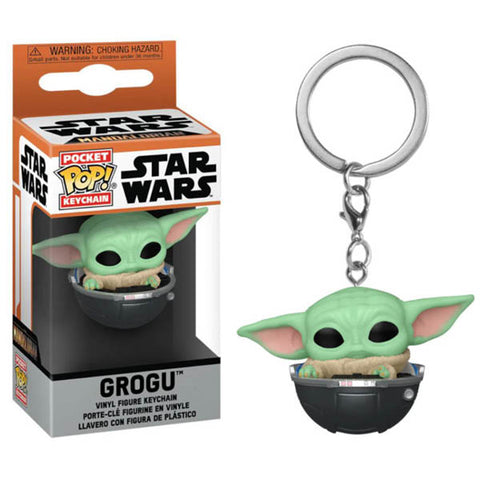 Image of Star Wars: Mandalorian - Grogu in Hovering Pram Pop! Vinyl Keychain