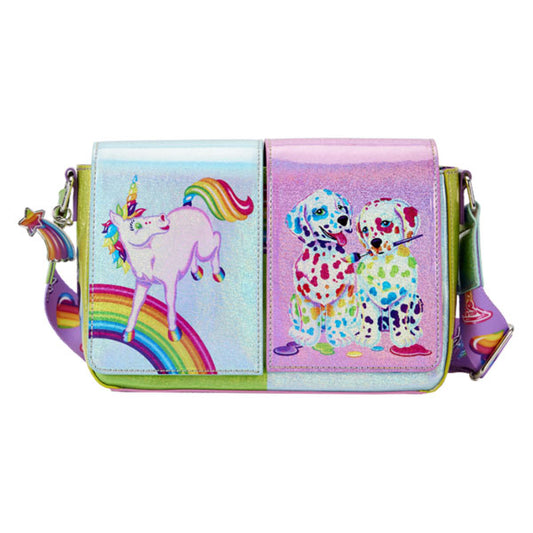 Loungefly - Lisa Frank - Holographic Glitter Colour Block Crossbody Bag