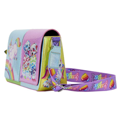 Loungefly - Lisa Frank - Holographic Glitter Colour Block Crossbody Bag