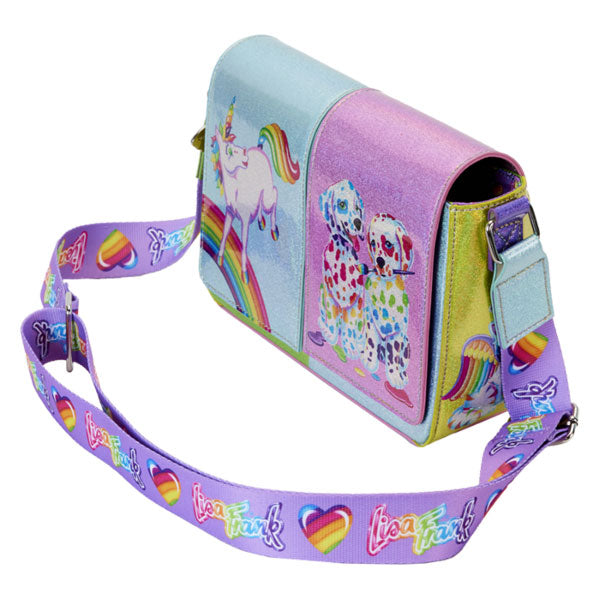 Loungefly - Lisa Frank - Holographic Glitter Colour Block Crossbody Bag