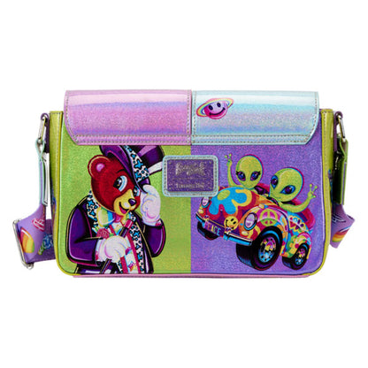 Loungefly - Lisa Frank - Holographic Glitter Colour Block Crossbody Bag