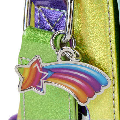 Loungefly - Lisa Frank - Holographic Glitter Colour Block Crossbody Bag