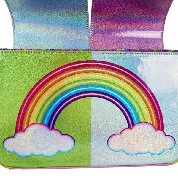 Loungefly - Lisa Frank - Holographic Glitter Colour Block Crossbody Bag