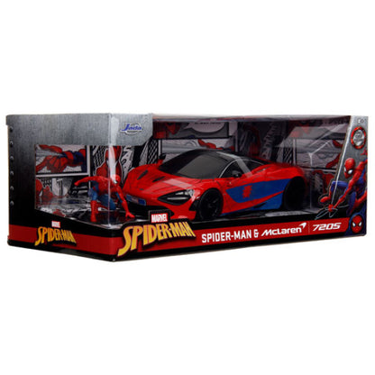 Hollywood Rides - Spider-Man with McLaren 720S 1:24 Scale Diecast Vehicle Set