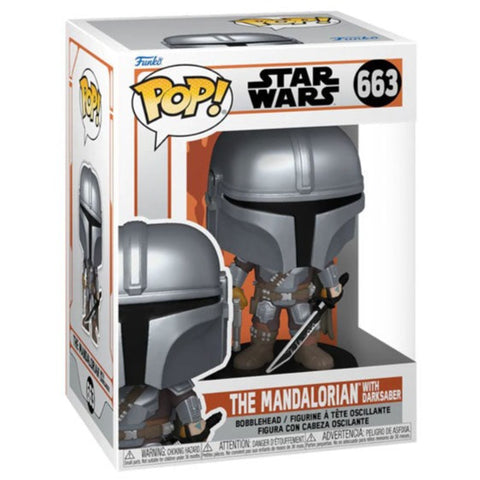 Image of Star Wars: Mandalorian - Mandalorian with DarkSaber Pop! Vinyl