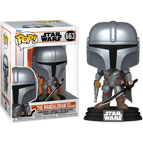 Image of Star Wars: Mandalorian - Mandalorian with DarkSaber Pop! Vinyl