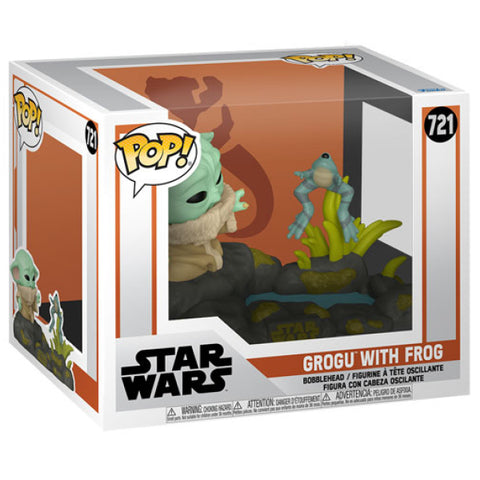 Image of Star Wars: The Mandalorian - Grogu with Frog Deluxe Pop! Vinyl