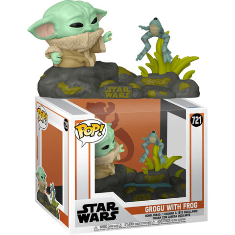 Image of Star Wars: The Mandalorian - Grogu with Frog Deluxe Pop! Vinyl