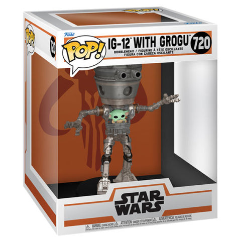 Image of Star Wars: The Mandalorian - IG-12 with Grogu Deluxe Pop! Vinyl