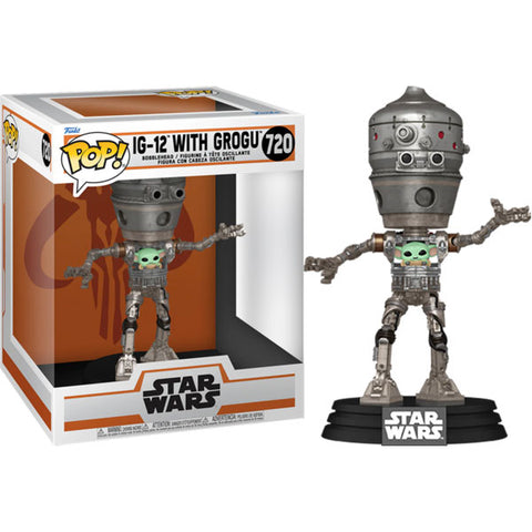 Image of Star Wars: The Mandalorian - IG-12 with Grogu Deluxe Pop! Vinyl