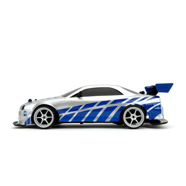 Fast & Furious - 2002 Nissan Skyline GT-R (BNR34) (Silver/Blue) 1:10 Remote Control Car