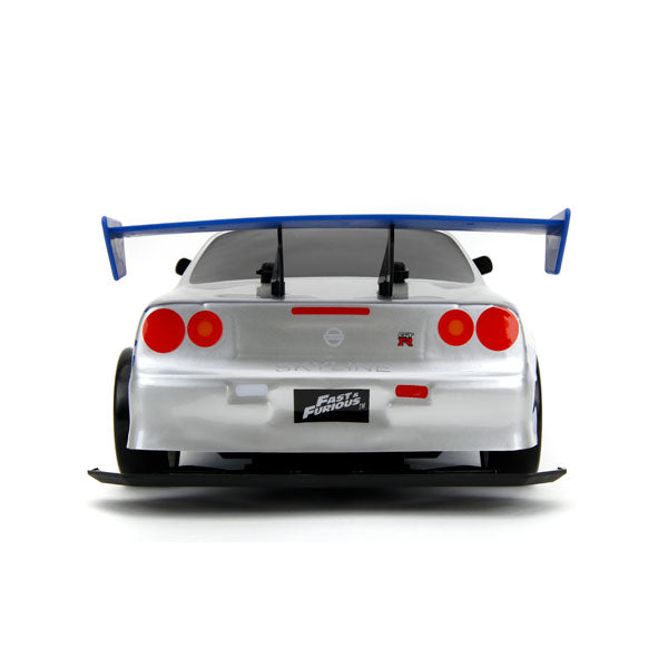 Fast & Furious - 2002 Nissan Skyline GT-R (BNR34) (Silver/Blue) 1:10 Remote Control Car