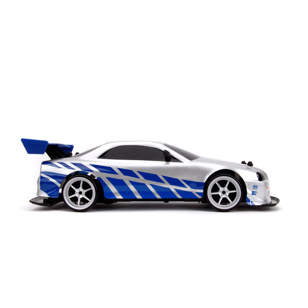 Fast & Furious - 2002 Nissan Skyline GT-R (BNR34) (Silver/Blue) 1:10 Remote Control Car