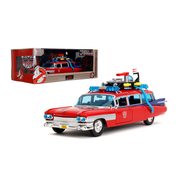 Hollywood Rides - Ghostbusters ECTO-1 + Optimus Prime 1:24 Mash-up Diecast