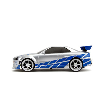 Fast & Furious - 2002 Nissan Skyline GT-R (BNR34) (Silver/Blue) 1:16 Remote Control Car