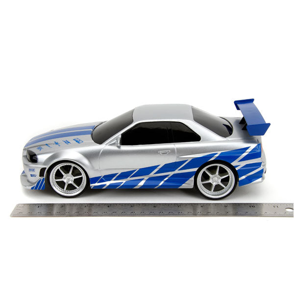 Fast & Furious - 2002 Nissan Skyline GT-R (BNR34) (Silver/Blue) 1:16 Remote Control Car