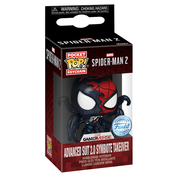 Spiderman 2 (VG 2023) - Advanced Suit 2.0 (Symbiote Takeover) US Exclusive Pocket Pop! Keychain