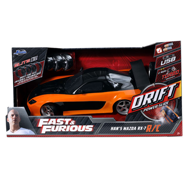 Fast & Furious - Han's 1993 Mazda RX-7 Veilside (Orange/Black) 1:10 Remote Control Car