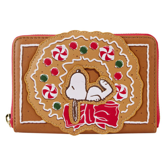 Loungefly - Peanuts - Snoopy Gingerbread Wreath Scented Zip Around Wallet