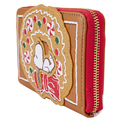 Loungefly - Peanuts - Snoopy Gingerbread Wreath Scented Zip Around Wallet