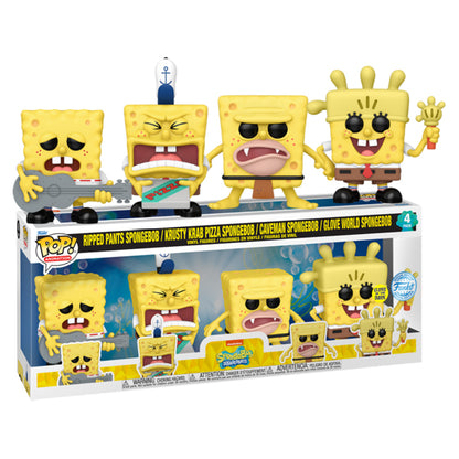 Spongebob Squarepants - Spongebob Squarepants Glow in the Dark US Exclusive Pop! Vinyl 4 Pack