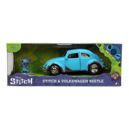 Lilo & Stitch - Volkswagen Beetle (Blue) 1:32 Scale with Stitch Metal Figure