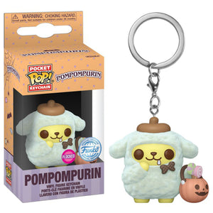 Sanrio - Pompompurin (Halloween) US Exclusive Flocked Pop! Keychain