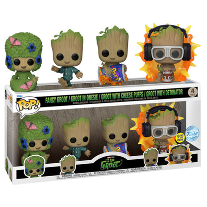 I Am Groot - I Am Groot Glow in the Dark US Exclusive Pop! Vinyl 4 Pack