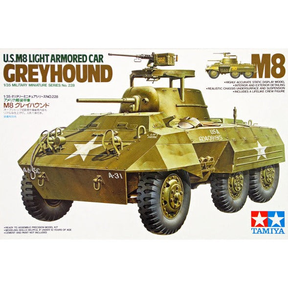 Tamiya 35228 US Light Armored Car M8 Greyhound 1/35 Scale Model Kit