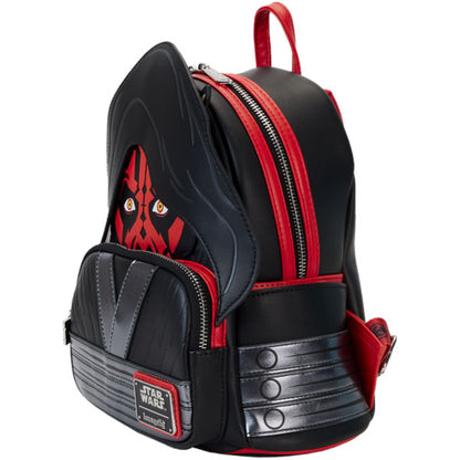 Loungefly - Star Wars - The Phantom Menace 25th Anniversary Darth Maul with Hood Cosplay Glow in the Dark Mini Backpack