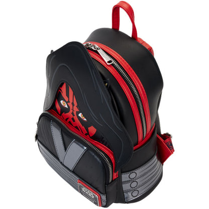 Loungefly - Star Wars - The Phantom Menace 25th Anniversary Darth Maul with Hood Cosplay Glow in the Dark Mini Backpack