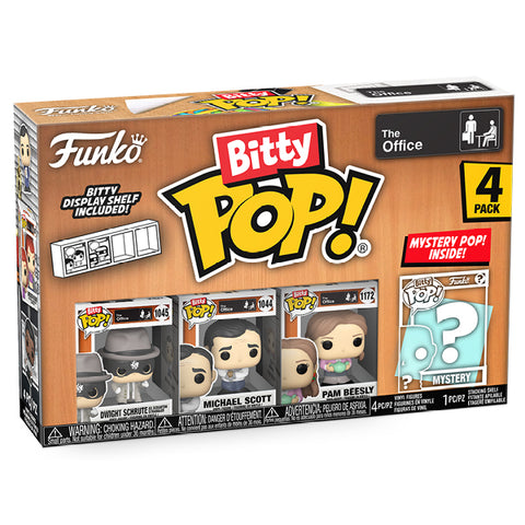 Image of The Office - Dwight the Strangler, Michael, Pam & Mystery Bitty Pop! Vinyl 4 Pack