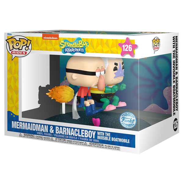 Spongebob - Mermaid Man and Barnacle Boy with Invisible Car US Exclusive Pop! Ride