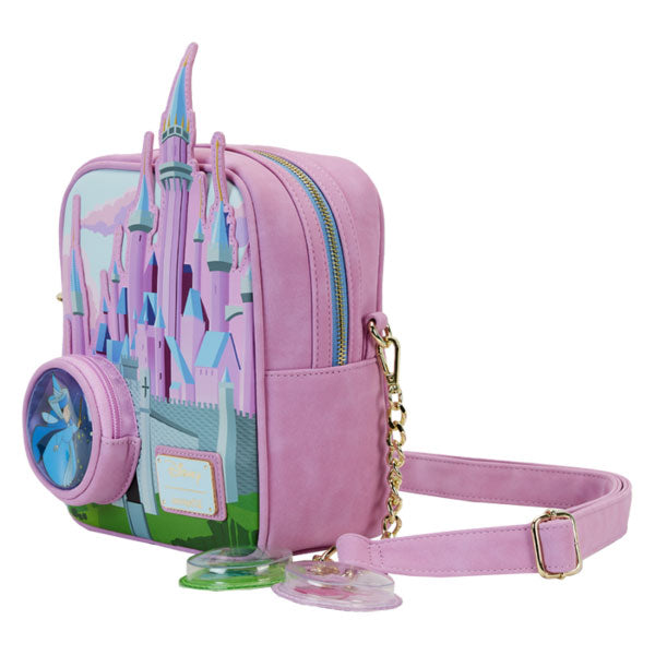 Loungefly - Sleeping Beauty -Castle Three Good Fairies Stained Glass Crossbody Bag