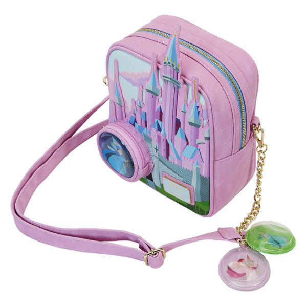 Loungefly - Sleeping Beauty -Castle Three Good Fairies Stained Glass Crossbody Bag