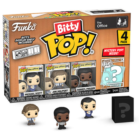 Image of The Office - Michael, Jim, Darryl & Mystery Bitty Pop! Vinyl 4 Pack