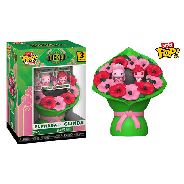 Wicked (2024) - Elphaba &amp; Glinda Valentines Bitty Pop! Bouquet 2 Pack