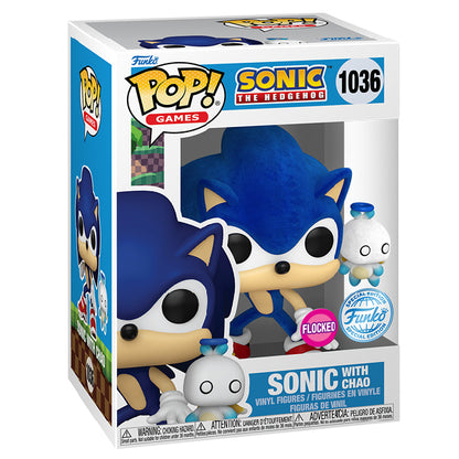 Sonic The Hedgehog - Sonic with Hero Chao Flocked US Exclusive Pop! Vinyl