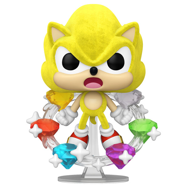 Sonic the Hedgehog - Super Sonic with Emeralds Flocked US Exclusive Pop! Vinyl