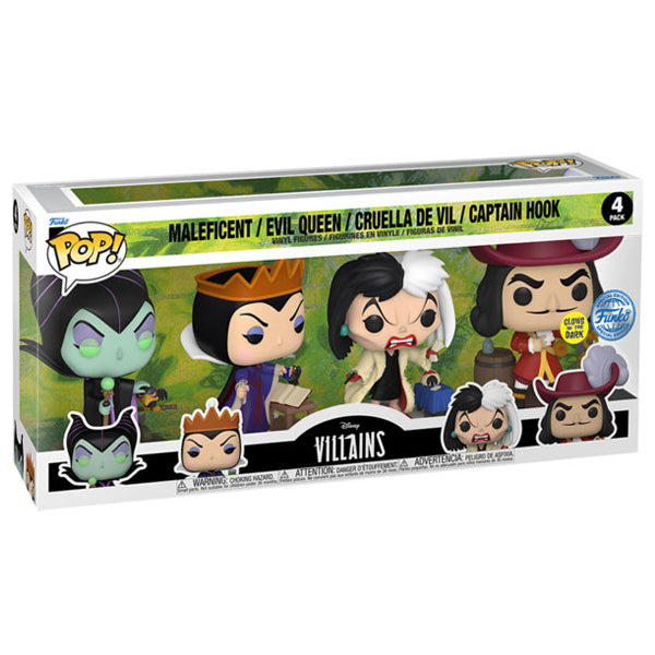 Disney: Villains - Glow in the Dark US Exclusive Pop! Vinyl 4 Pack