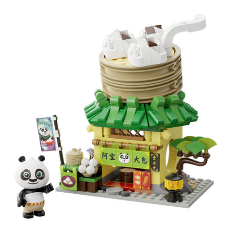 Image of Kung Fu Panda - Po's Dumpling Shop Mini Street View Building Block Construction Set (316 Pieces)