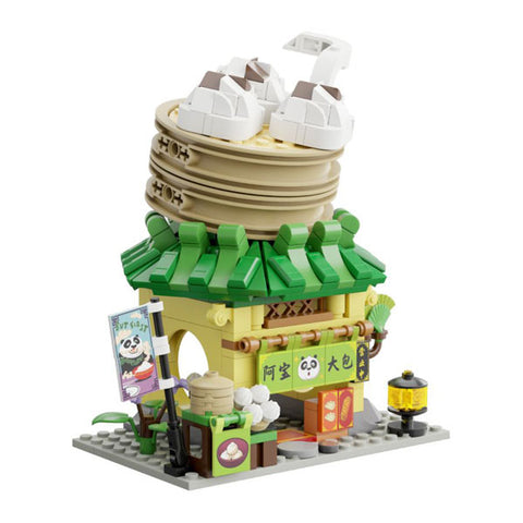 Image of Kung Fu Panda - Po's Dumpling Shop Mini Street View Building Block Construction Set (316 Pieces)